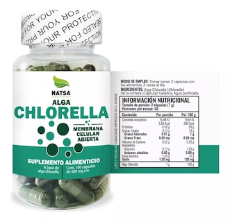 Foto 2 | Chlorella Natsa 100 Cápsulas