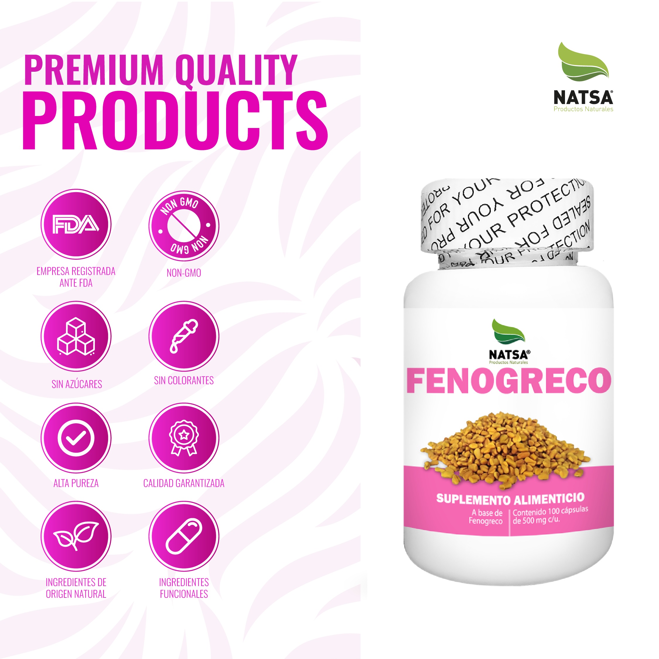 Foto 4 | Fenogreco Natsa 100 Cápsulas