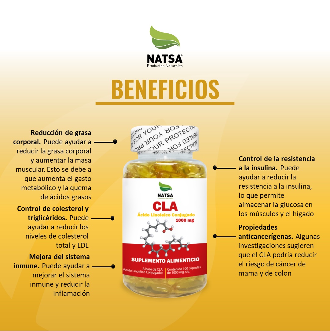 Foto 4 pulgar | Suplemento Alimenticio Cla Natsa 100 Cápsulas