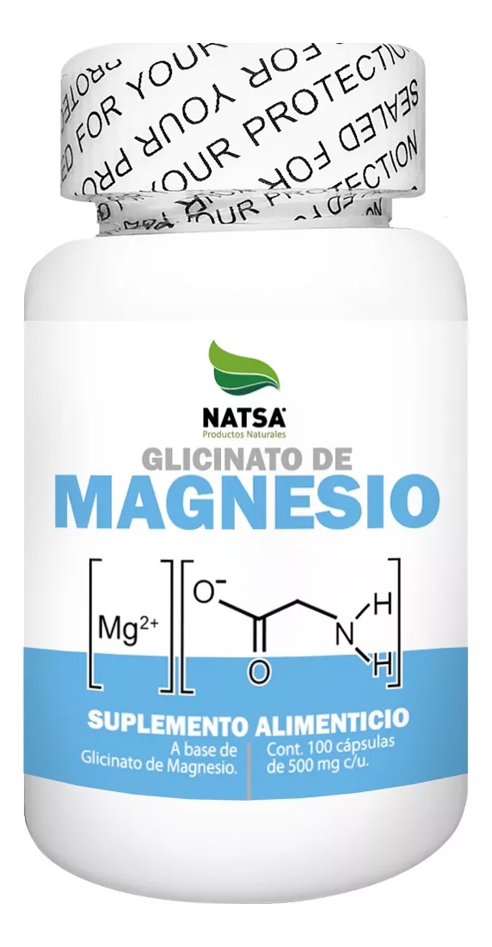 Foto 2 pulgar | Suplemento Alimenticio Glicinato de Magnesio Natsa 100 Cápsulas