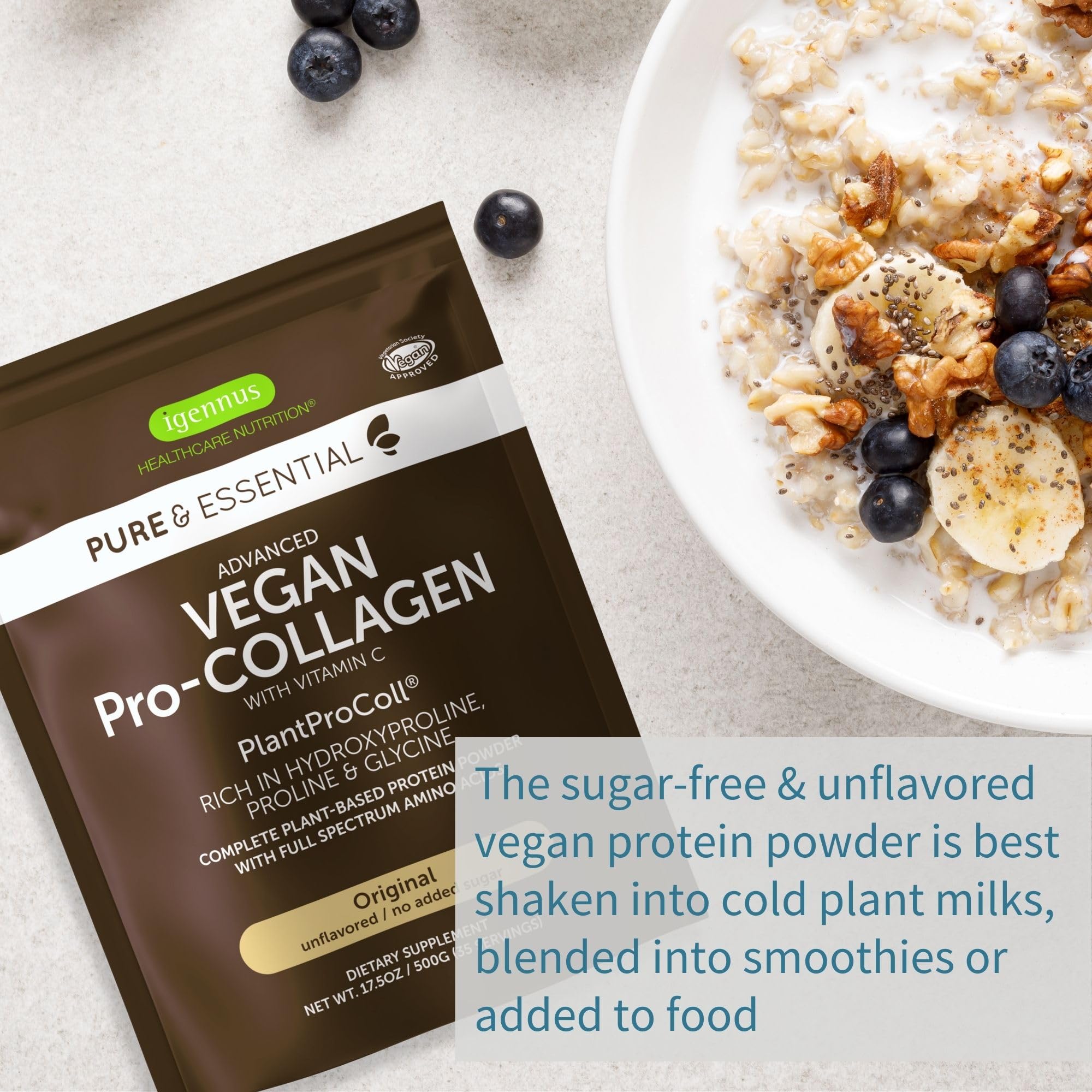 Foto 5 | Péptido De Colágeno Vegano En Polvo Igennus Healthcare, 4 X 35 Porciones - Venta Internacional.