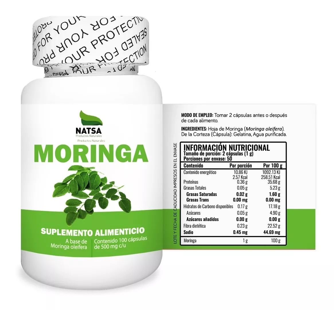 Foto 3 pulgar | Moringa Natsa 100 Cápsulas