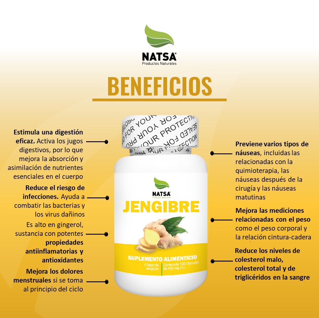 Foto 4 pulgar | Jengibre Natsa 100 Cápsulas