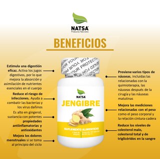 Foto 3 | Jengibre Natsa 100 Cápsulas