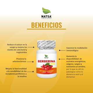 Foto 3 | Suplemento Alimenticio Berberina Hcl Natsa 60 Cápsulas