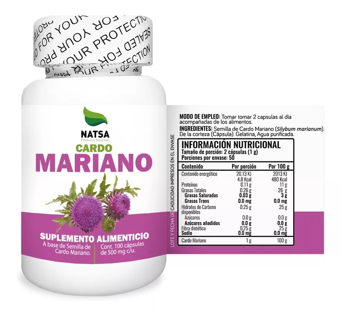 Foto 3 pulgar | Cápsulas de Cardo Mariano Natsa Premium para tu Salud
