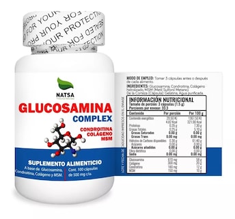 Foto 2 | Suplemento de Glucosamina Complex Natsa 100 cápsulas