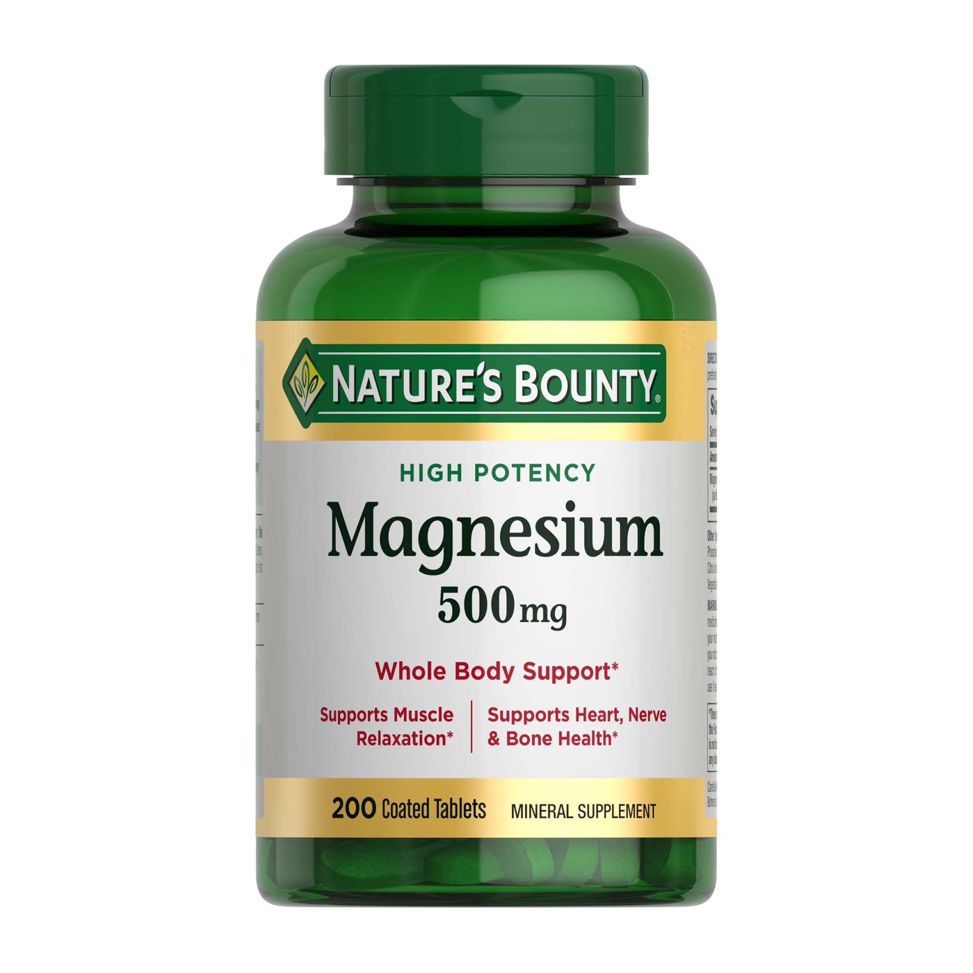 Foto 2 pulgar | Suplemento Nature's Bounty Magnesio 500 Mg 200 Comprimidos - Venta Internacional.