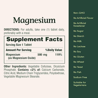 Foto 5 | Suplemento Nature's Bounty Magnesio 500 Mg 200 Comprimidos - Venta Internacional.