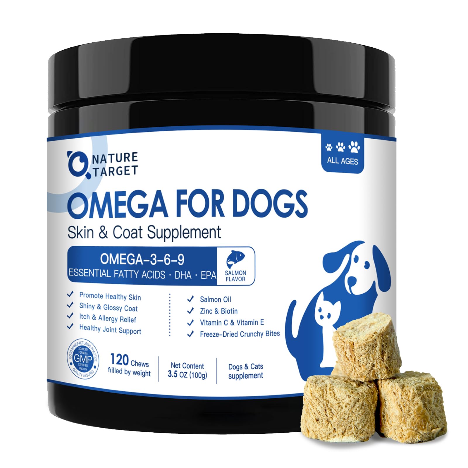 Foto 2 pulgar | Suplemento De Aceite De Pescado Omega 3 De Nature Target Para Perros, 120 Unidades - Venta Internacional.