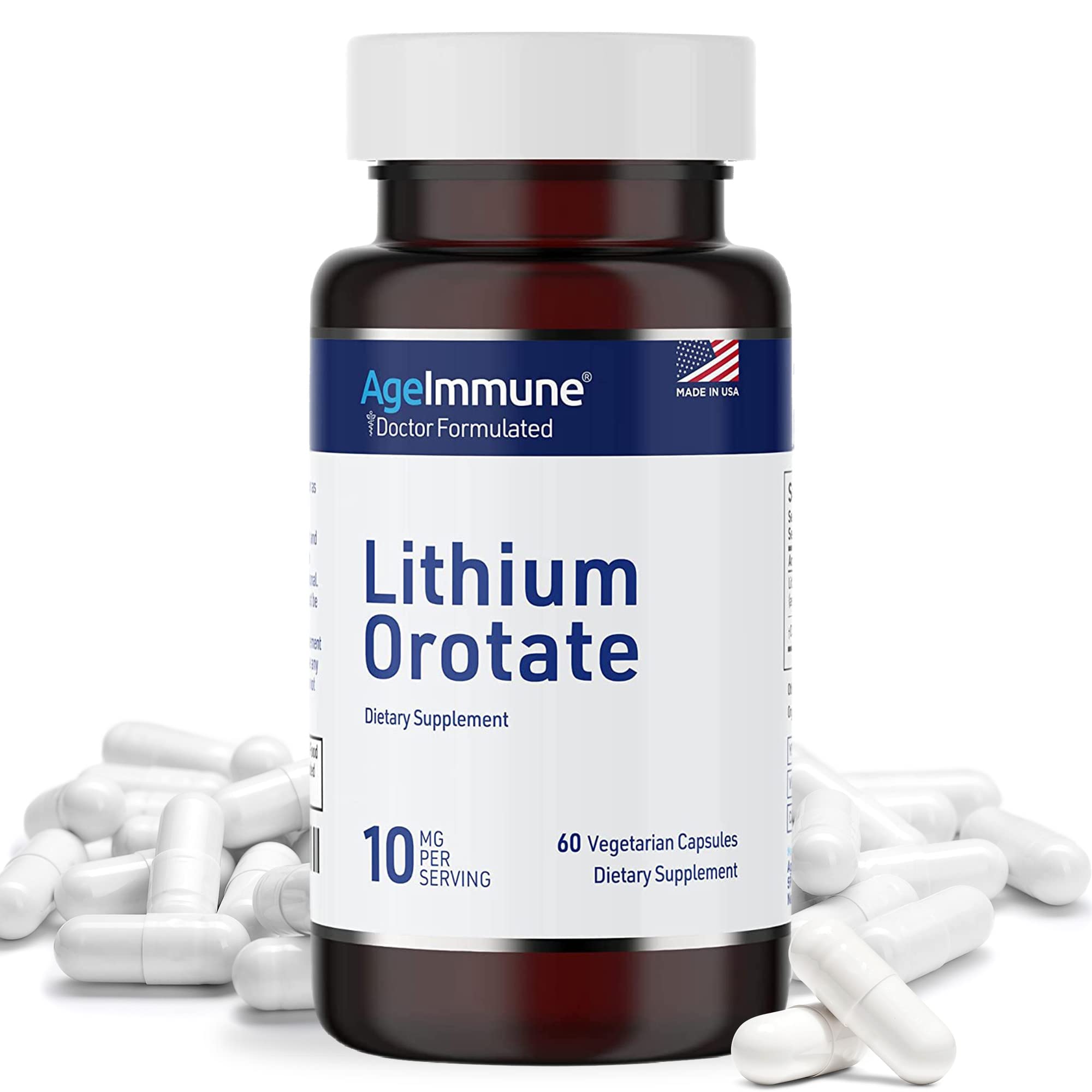 Foto 1 | Suplemento De Orotato De Litio 10 Mg 60 Cápsulas Vegetarianas - Venta Internacional.