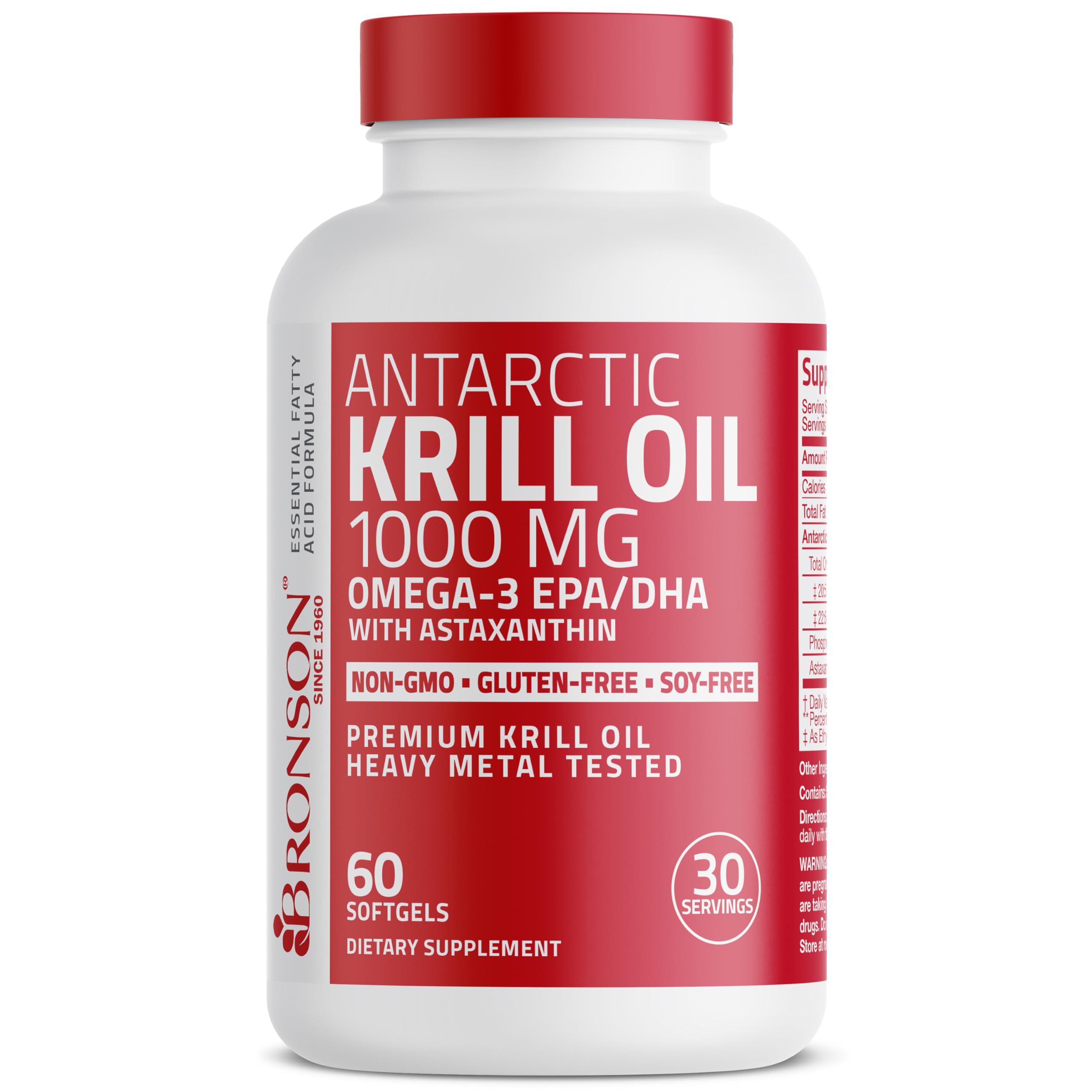 Foto 2 pulgar | Suplemento De Aceite De Krill Antártico Bronson, 1000 Mg, 60 Cápsulas Blandas - Venta Internacional.