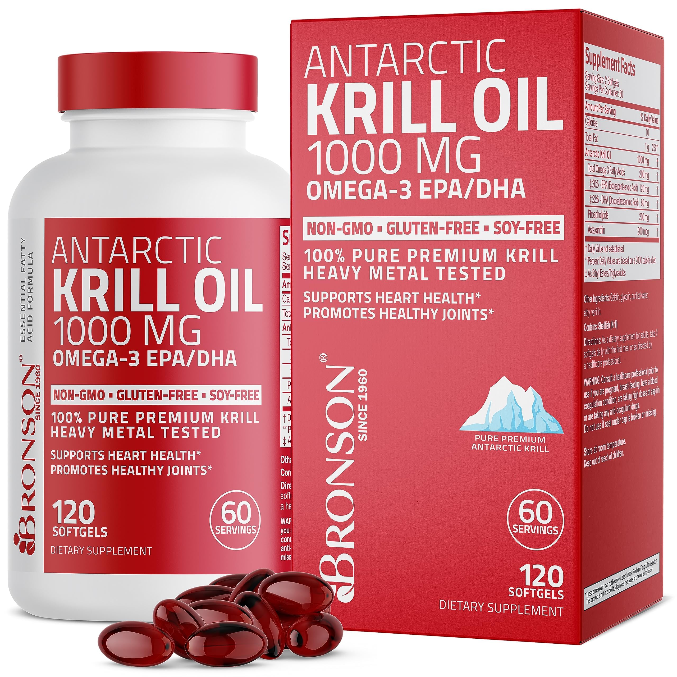 Foto 1 | Suplemento De Aceite De Krill Antártico Bronson, 1000 Mg, 120 Cápsulas Blandas - Venta Internacional.