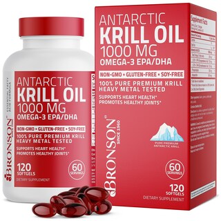 Foto 1 | Suplemento De Aceite De Krill Antártico Bronson, 1000 Mg, 120 Cápsulas Blandas - Venta Internacional.