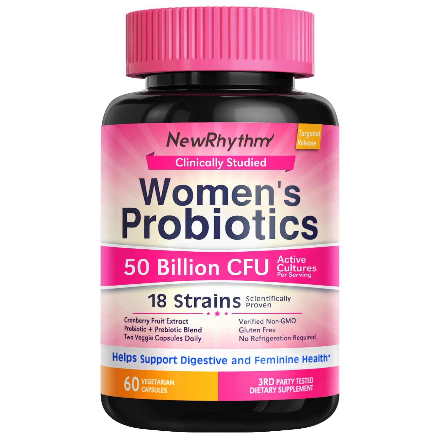 Foto 2 pulgar | Probiotics Newrhythm Para Mujeres, 50 Mil Millones De Cfu, 18 Cepas - Venta Internacional.