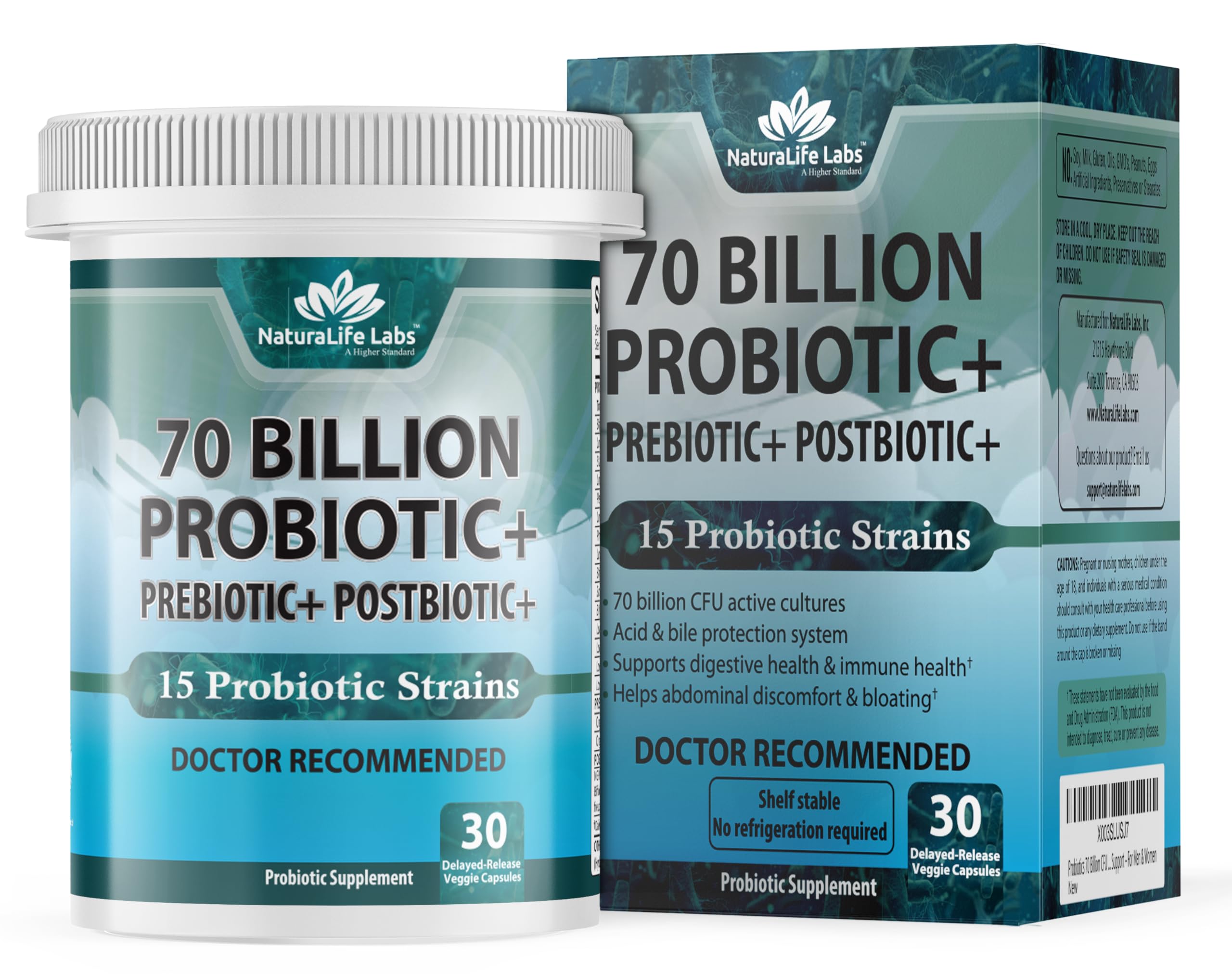 Foto 1 | Complementa Los Probióticos De Naturalife Labs Con 70 Mil Millones De Cfu (15 Cepas) - Venta Internacional.