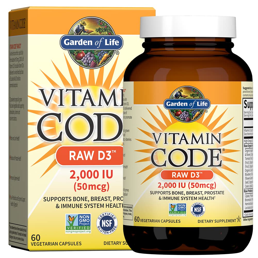 Foto 1 | Suplemento Garden Of Life Vitamina D D3 Cruda, 2000 Ui, 60 Cápsulas - Venta Internacional.