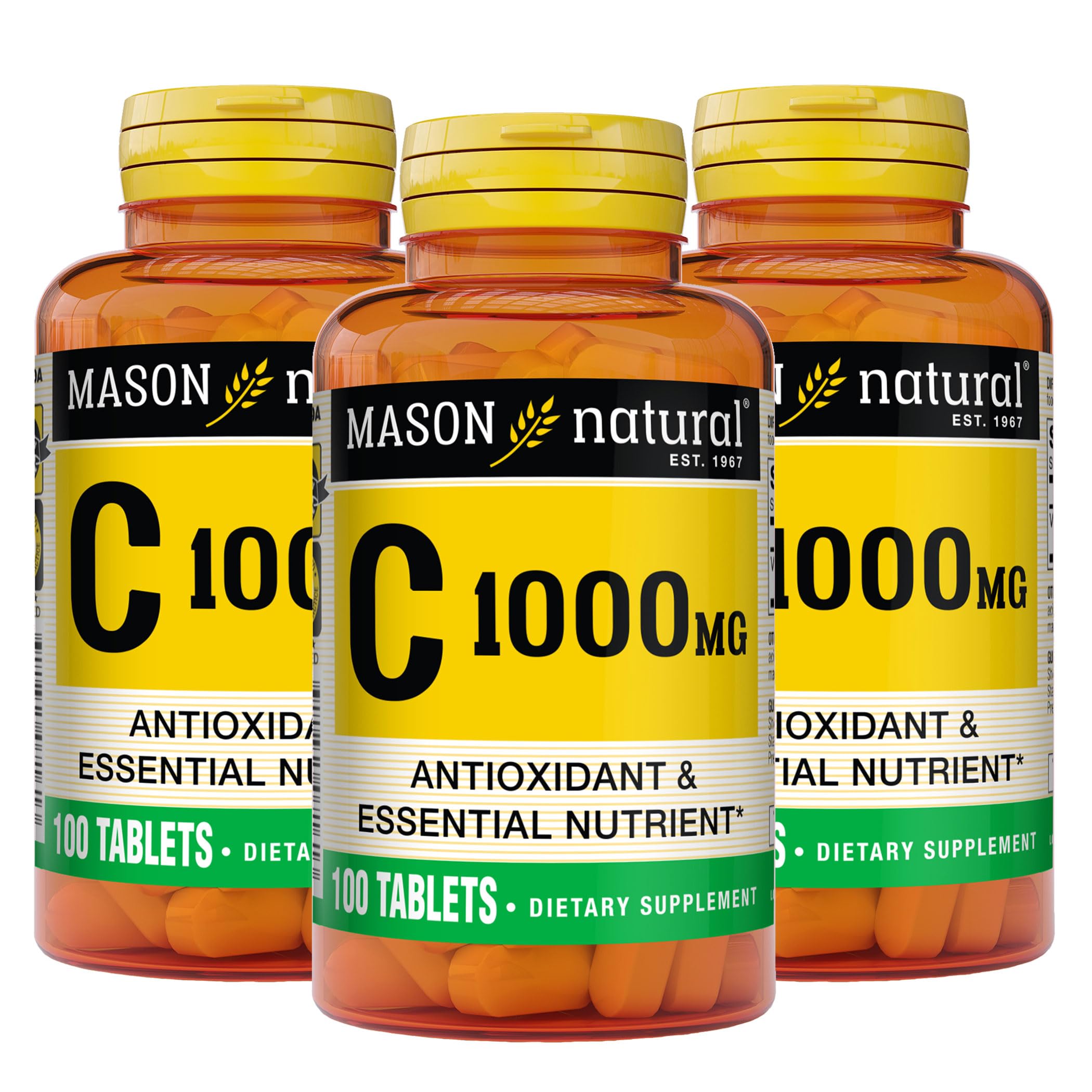 Foto 2 pulgar | Suplemento De Vitamina C Mason Natural 1000 Mg 100 Comprimidos X3 - Venta Internacional.