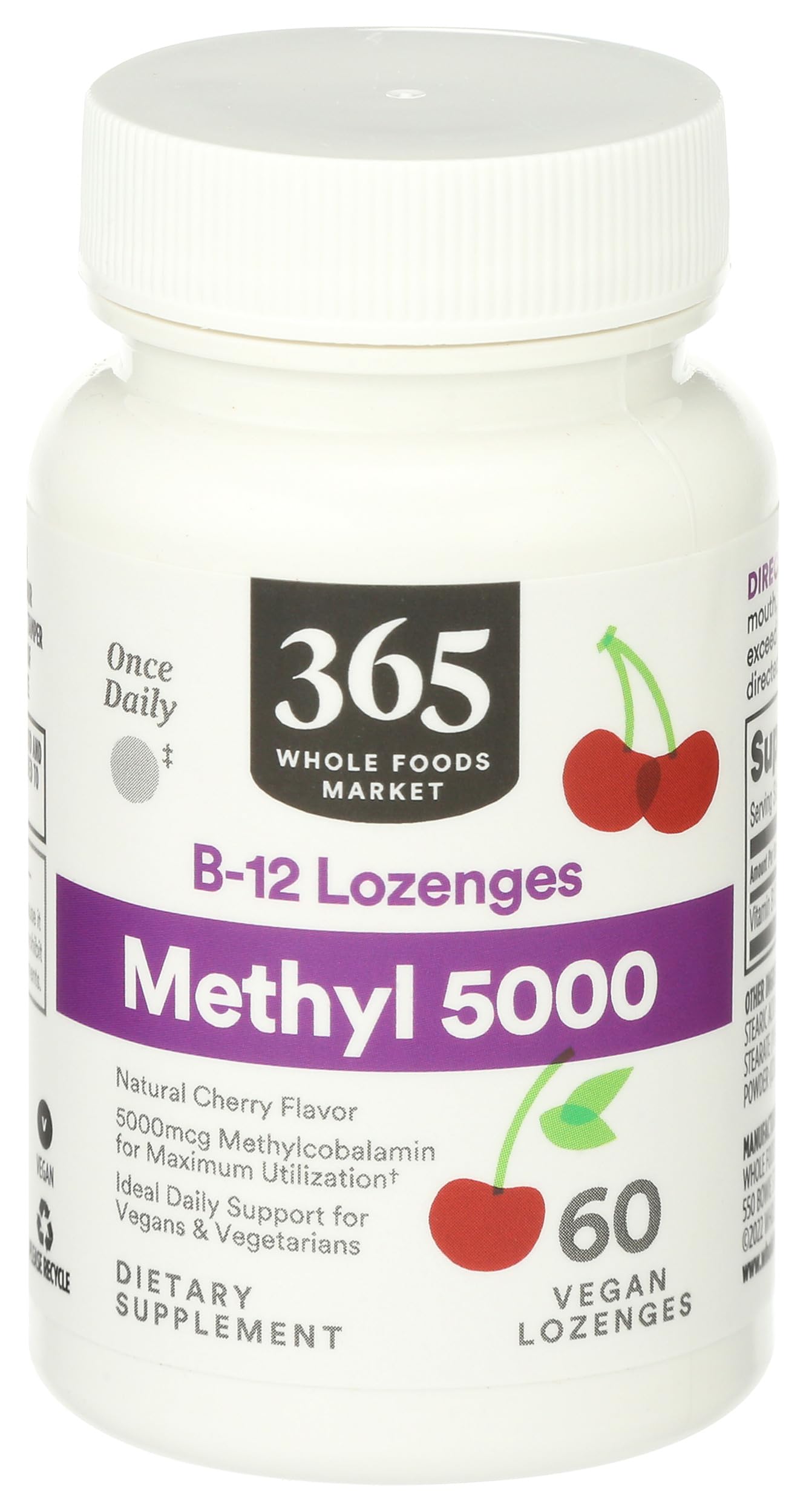 Foto 2 pulgar | Pastillas De 5000 Mcg De Vitamina B Y Metil B-12 60 Unidades - 365 - Venta Internacional.