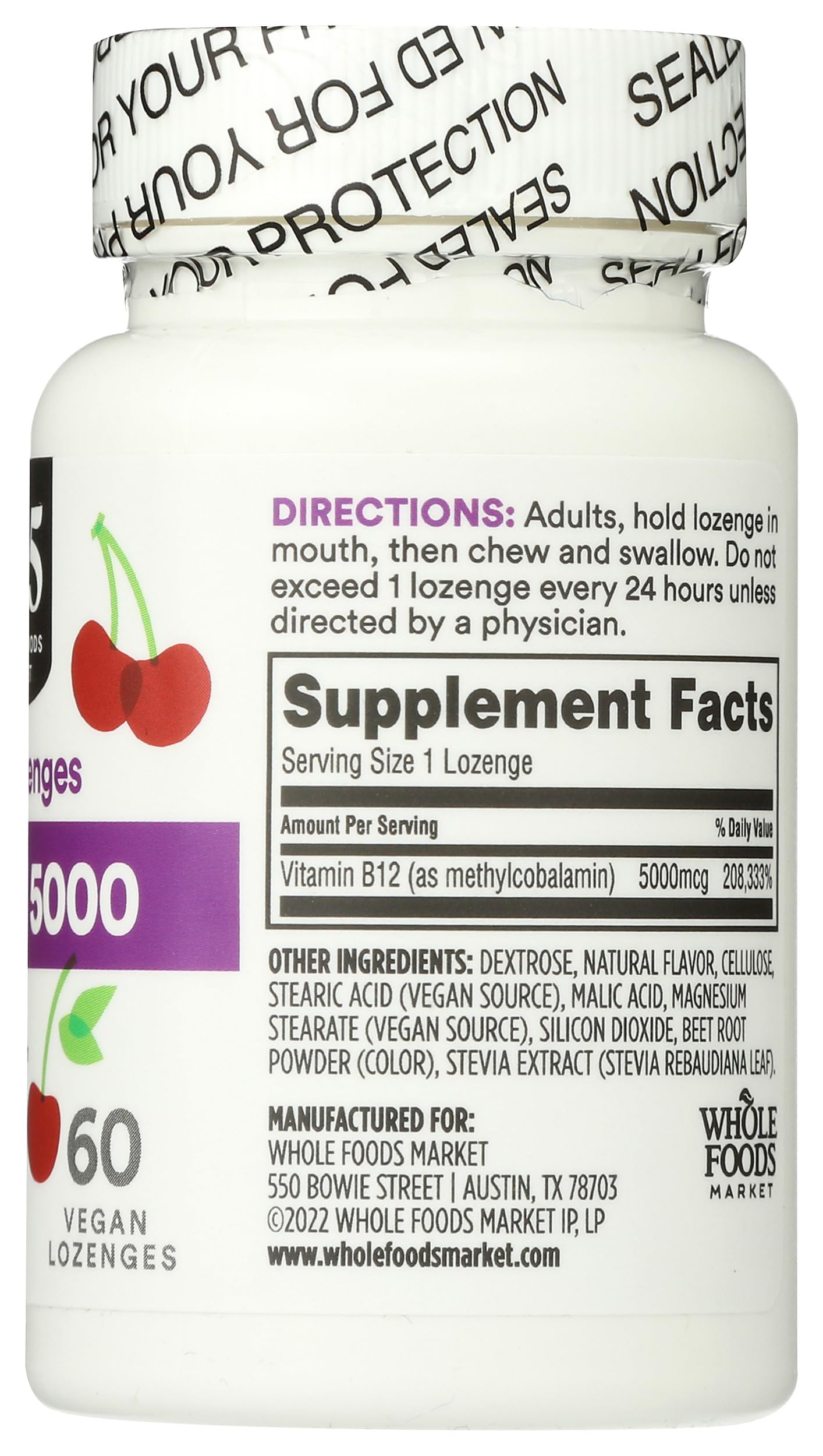 Foto 7 pulgar | Pastillas De 5000 Mcg De Vitamina B Y Metil B-12 60 Unidades - 365 - Venta Internacional.