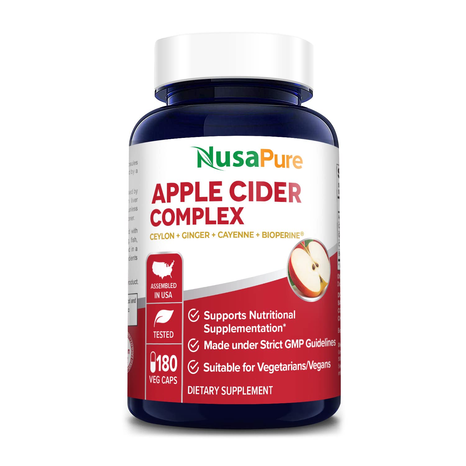 Foto 2 pulgar | Suplemento Nusapure Vinagre de Manzana 180 Cápsulas - Venta Internacional