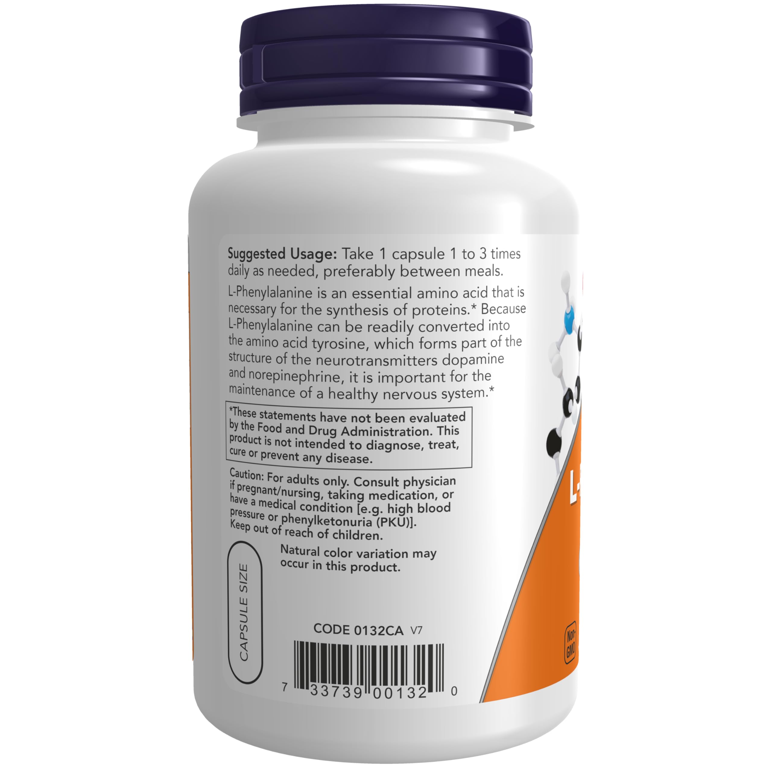 Foto 4 pulgar | Supplement Now L-fenilalanina 500 Mg 120 Cápsulas - Venta Internacional.