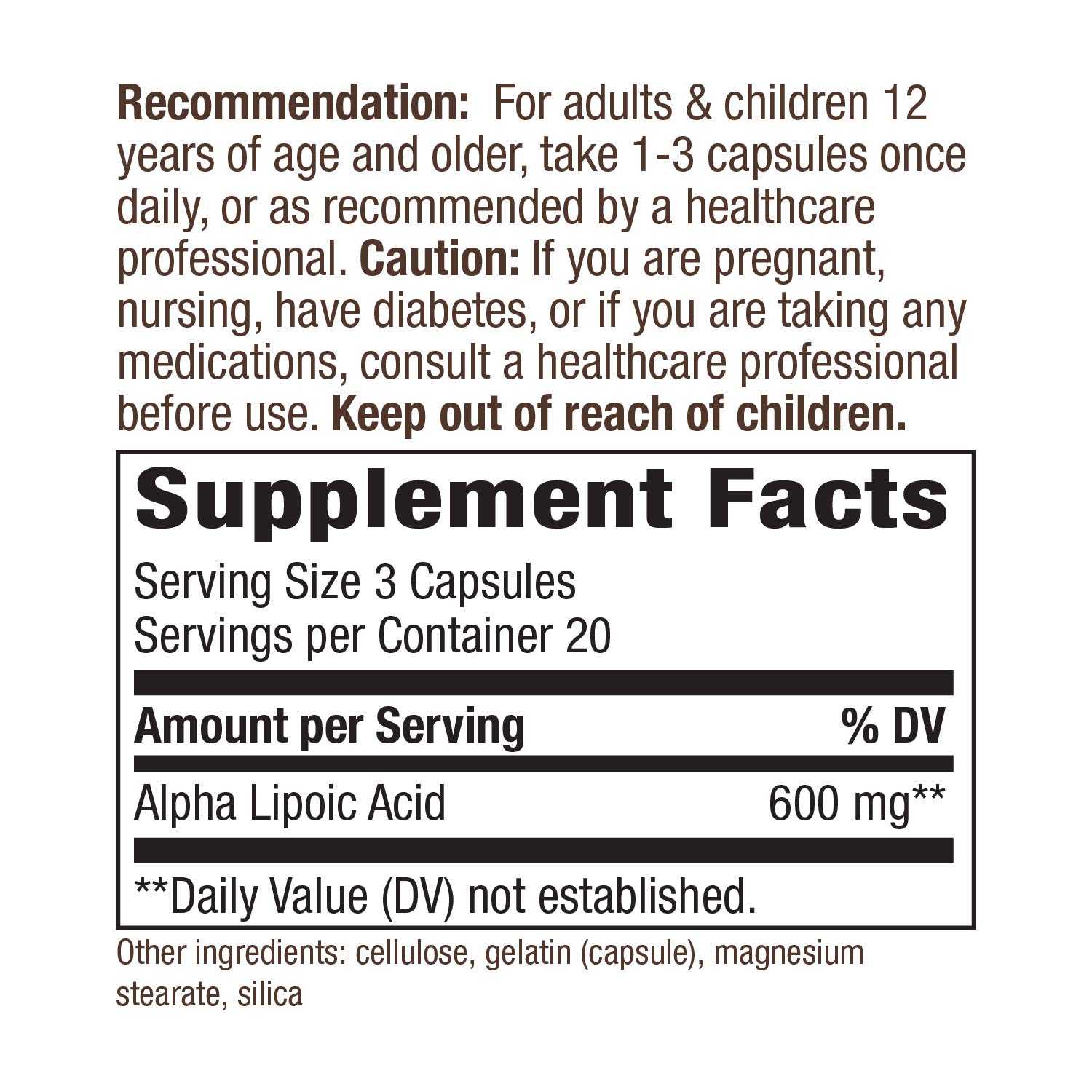 Foto 5 | Suplemento De Ácido Alfa Lipoico Nature's Way 600 Mg 60 Cápsulas - Venta Internacional.