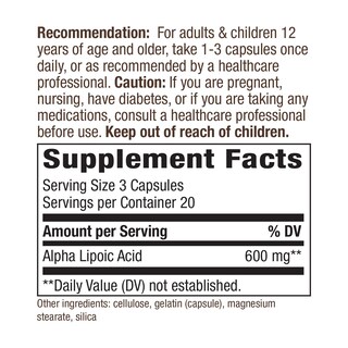Foto 5 | Suplemento De Ácido Alfa Lipoico Nature's Way 600 Mg 60 Cápsulas - Venta Internacional.