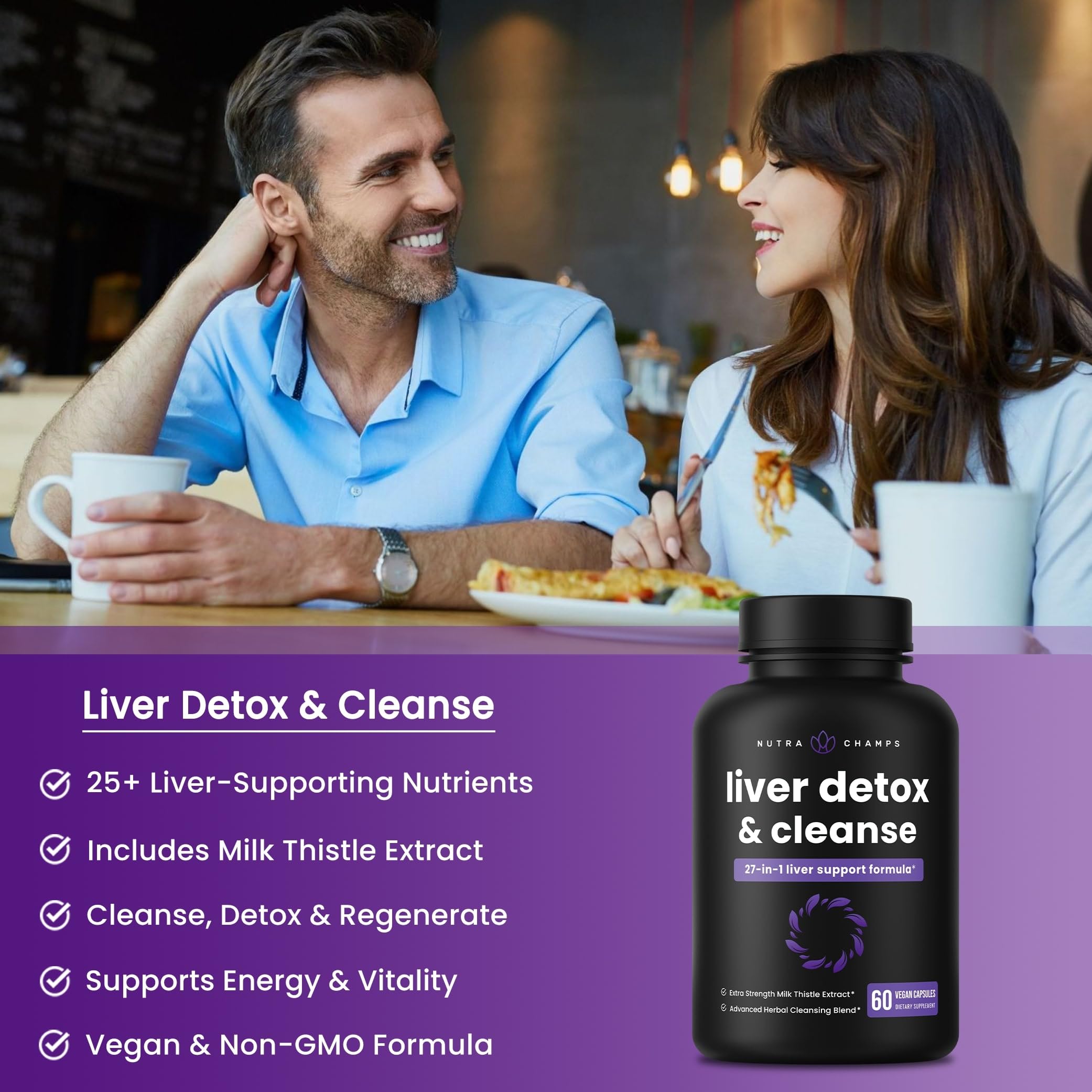 Foto 4 | Suplemento De Limpieza Hepática Nutrachamps Detox & Repair 60 Cápsulas - Venta Internacional.