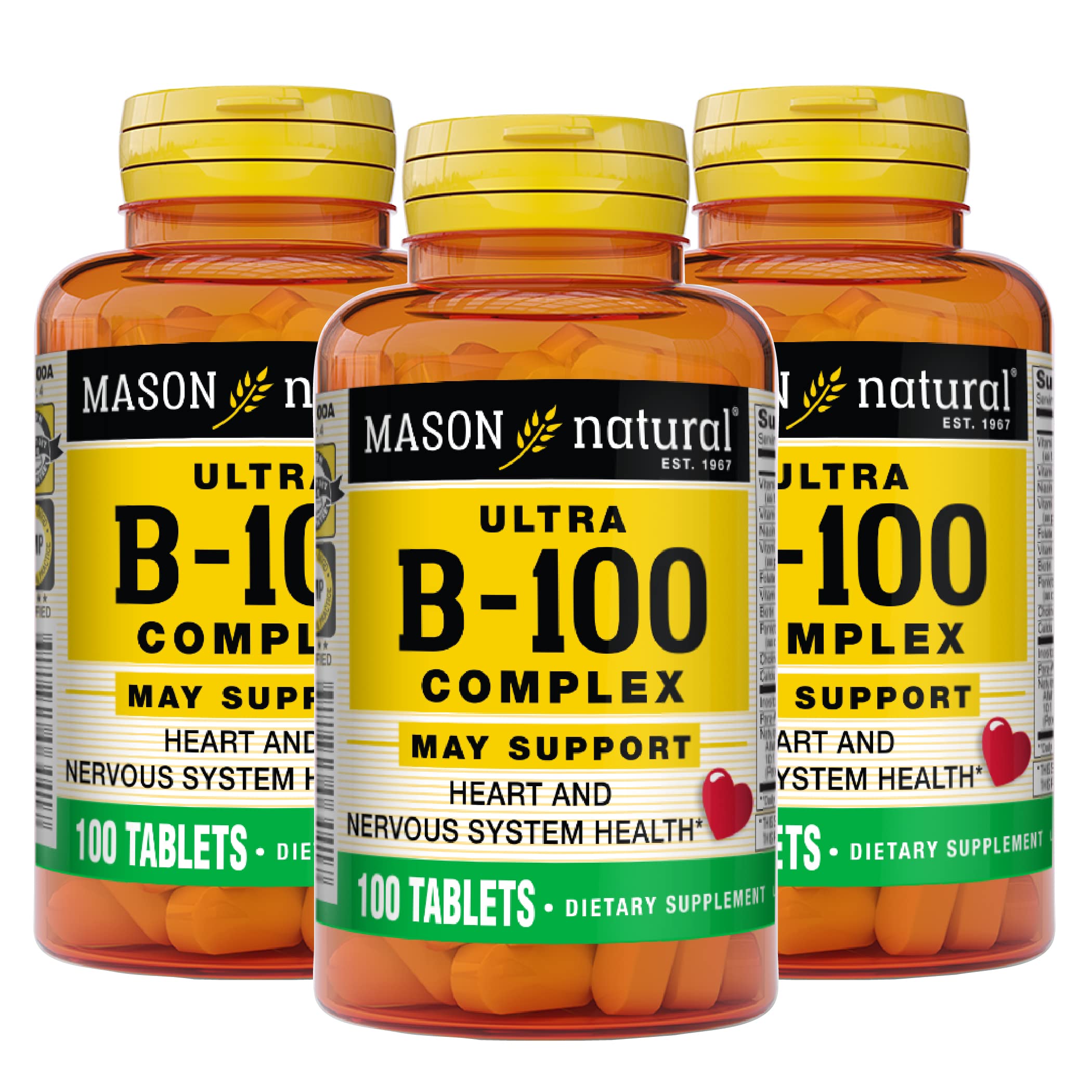 Foto 2 pulgar | Suplemento Mason Natural Ultra B-100 Complex 100 Comprimidos - Venta Internacional.
