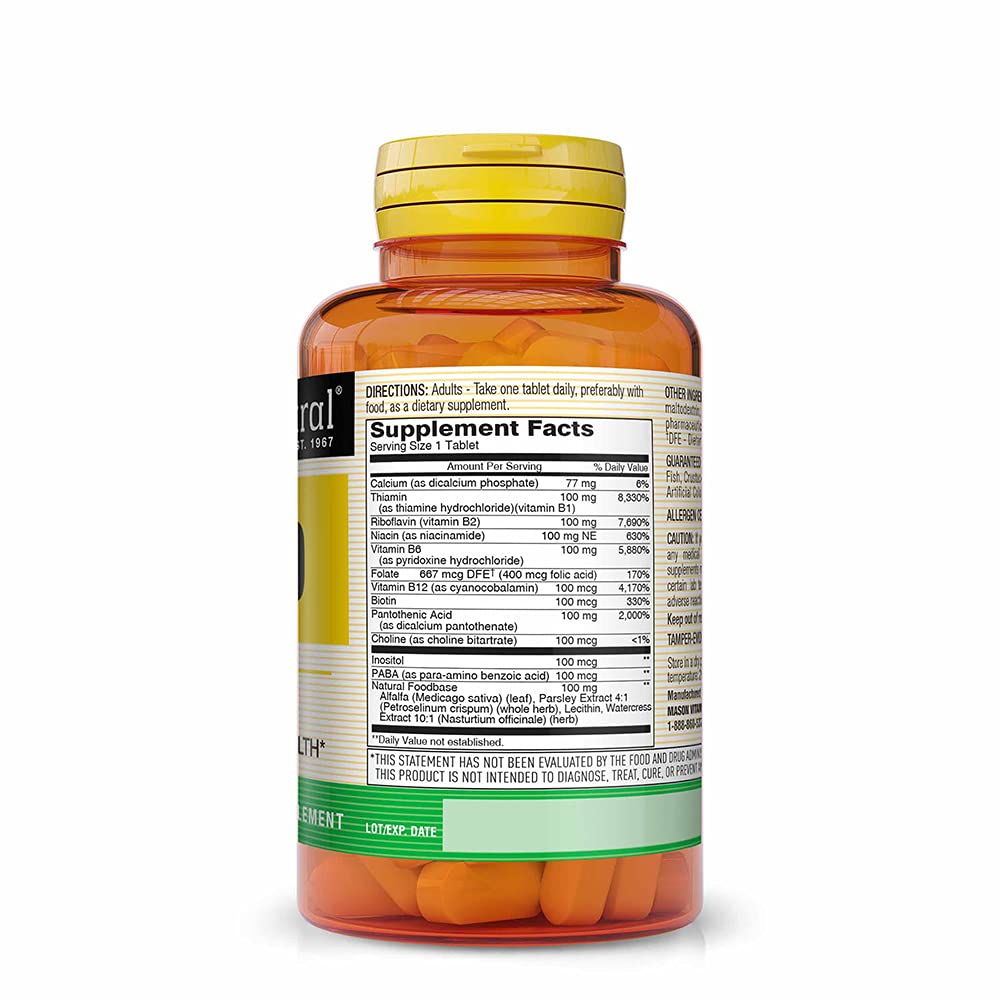 Foto 3 pulgar | Suplemento Mason Natural Ultra B-100 Complex 100 Comprimidos - Venta Internacional.