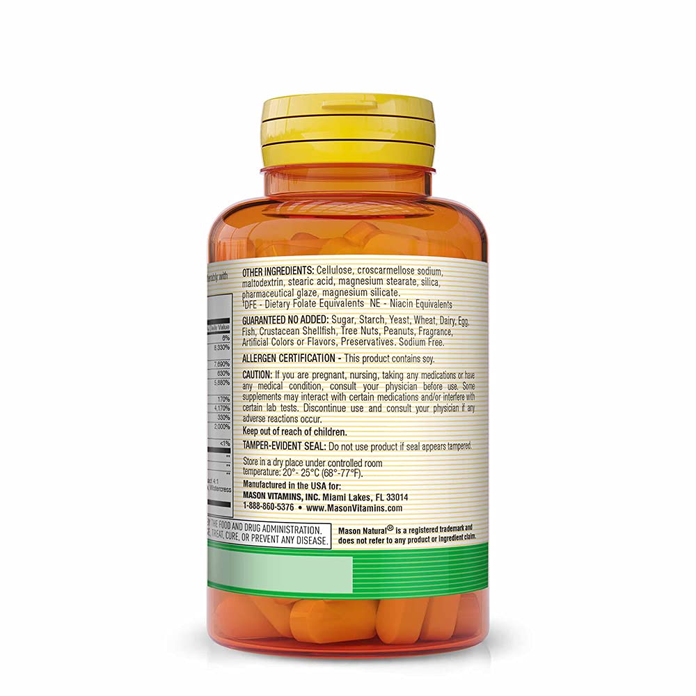 Foto 4 pulgar | Suplemento Mason Natural Ultra B-100 Complex 100 Comprimidos - Venta Internacional.