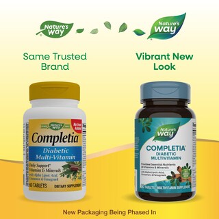 Foto 2 | Suplemento Multivitamínico Para Diabéticos Completia De Nature's Way, 60 Comprimidos - Venta Internacional.