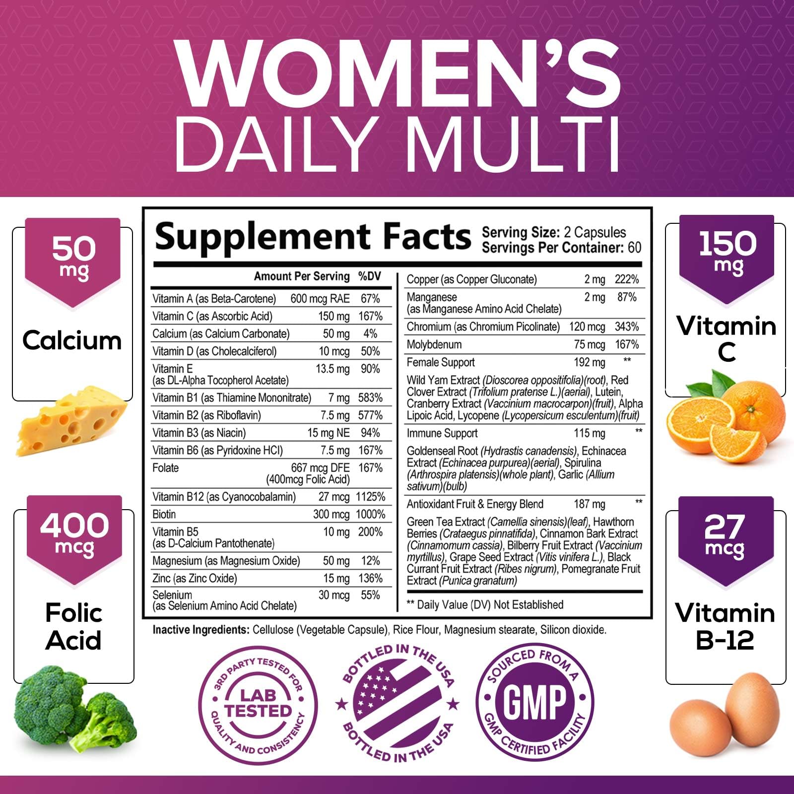 Foto 3 pulgar | Multivitamínico Nature's Nutrition Para Mujeres Mayores De 30 Años Con A, C, D, E, B6, B12 - Venta Internacional.