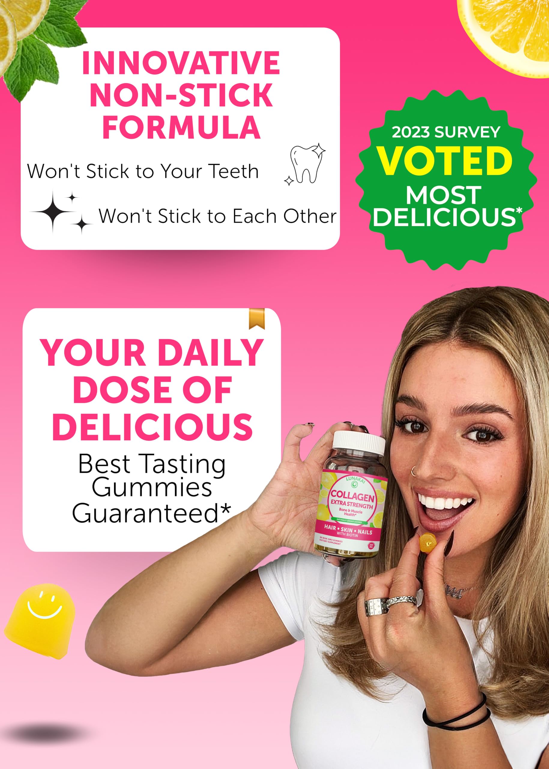 Foto 4 pulgar | Gomitas De Colágeno Lunakai, 200 Mg, Hidrolizadas Con Biotina, 60 Unidades - Venta Internacional.