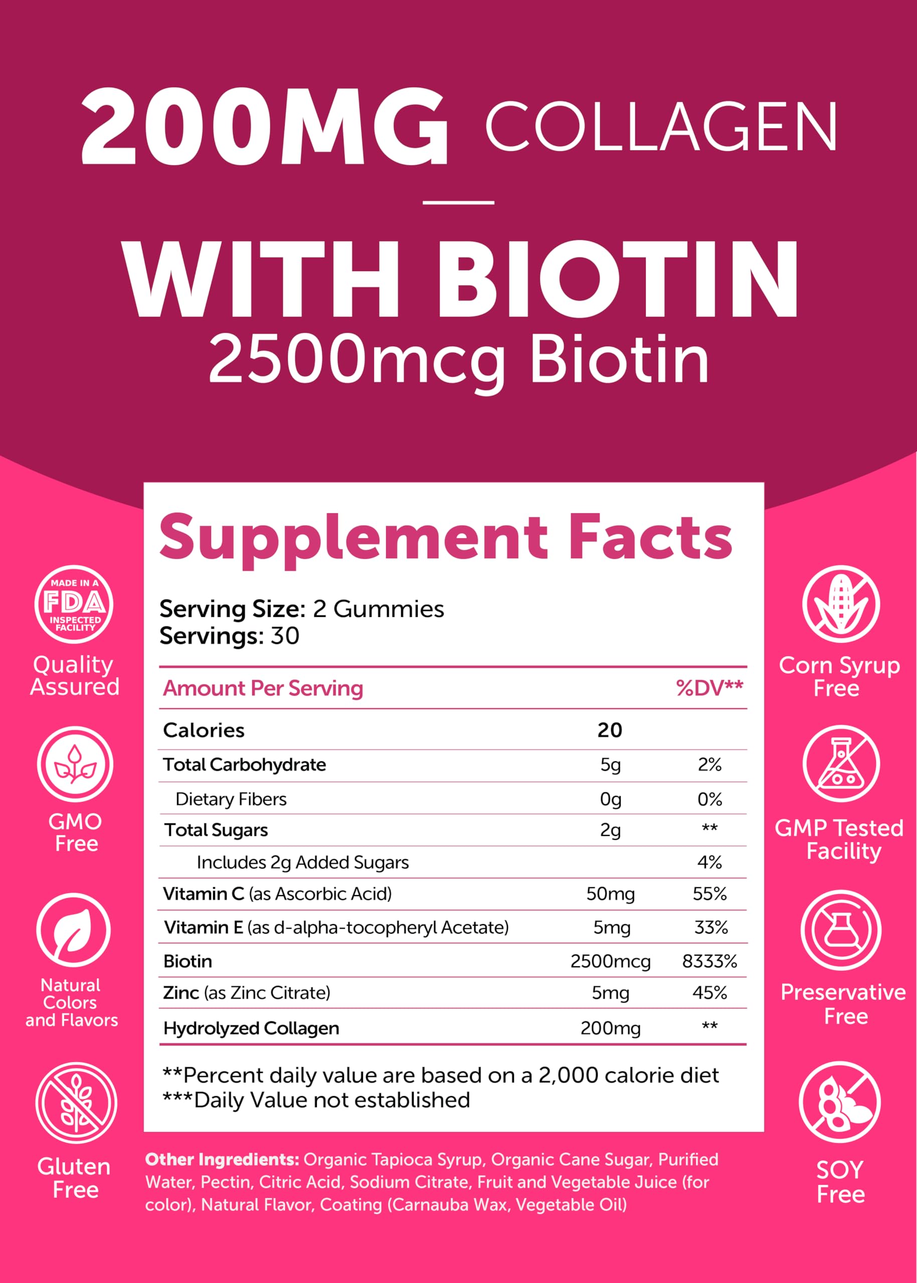 Foto 6 pulgar | Gomitas De Colágeno Lunakai, 200 Mg, Hidrolizadas Con Biotina, 60 Unidades - Venta Internacional.