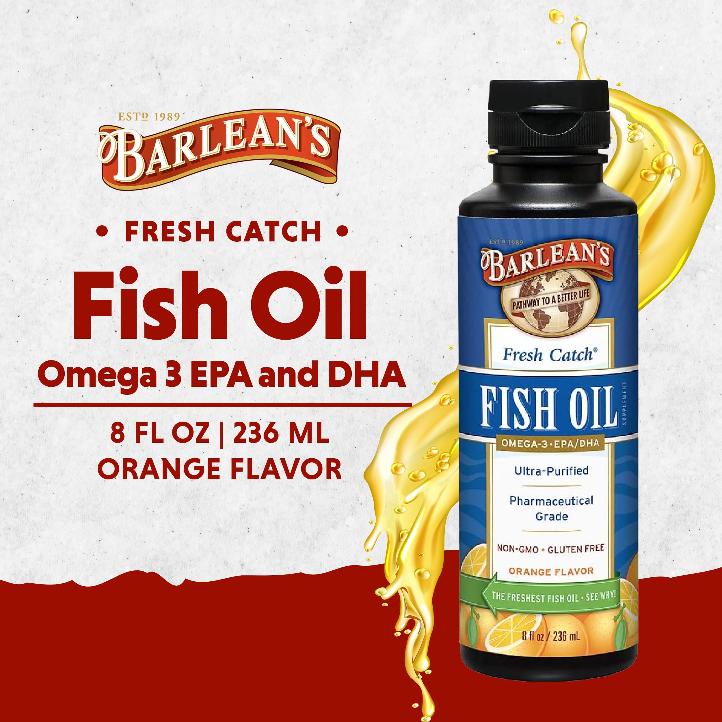 Foto 3 pulgar | Suplemento De Aceite De Pescado Omega 3 De Barlean, 240 Ml, Líquido Con Sabor A Naranja - Venta Internacional.