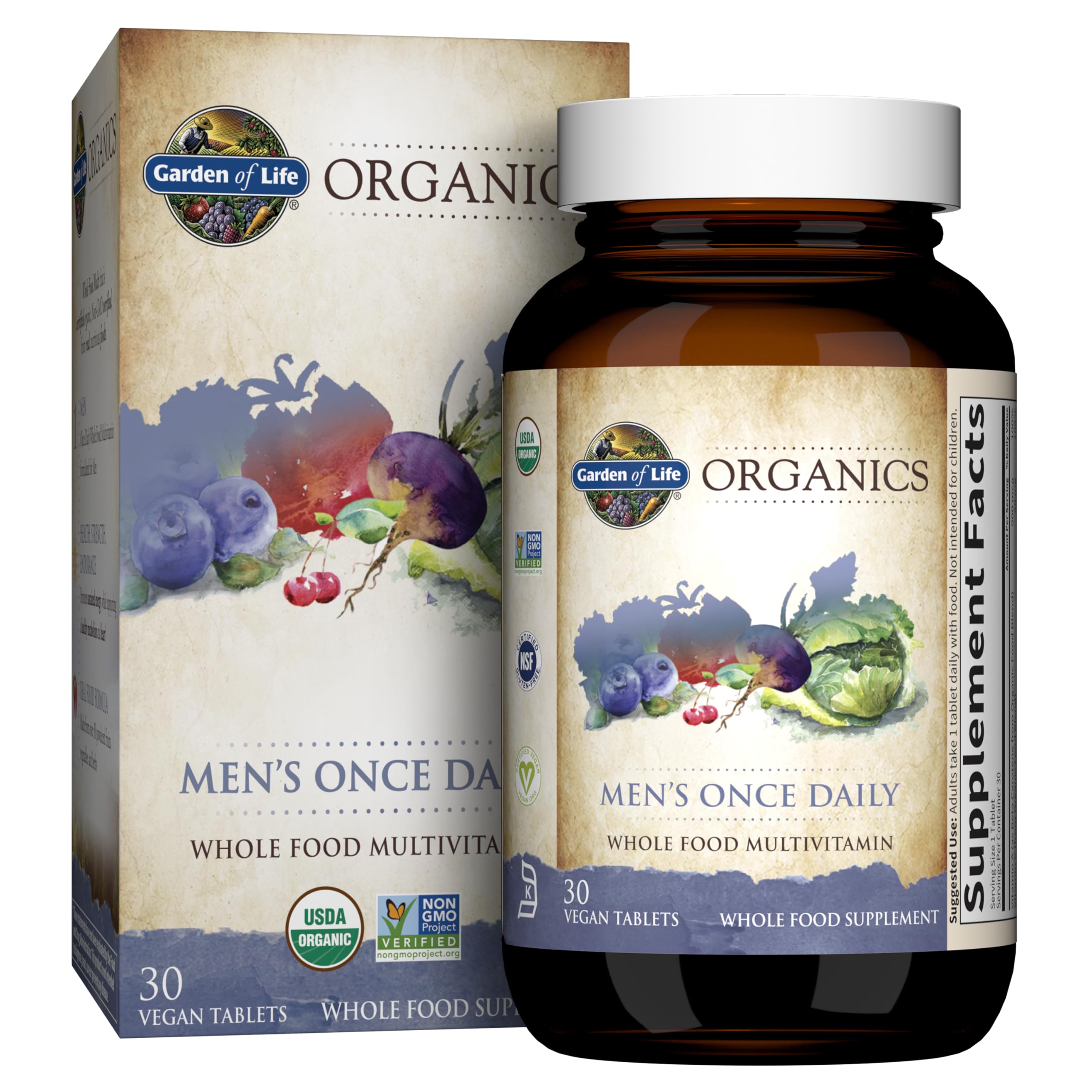 Multivitamínico Garden Of Life Organics Para Hombres 30 Comprimidos - Venta Internacional.