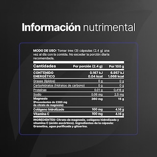 Foto 2 | Citrato De Magnesio Puro | 2400mg Por Porción | 500 Cápsulas | Alta Absorción | Citrate Mag B Life.