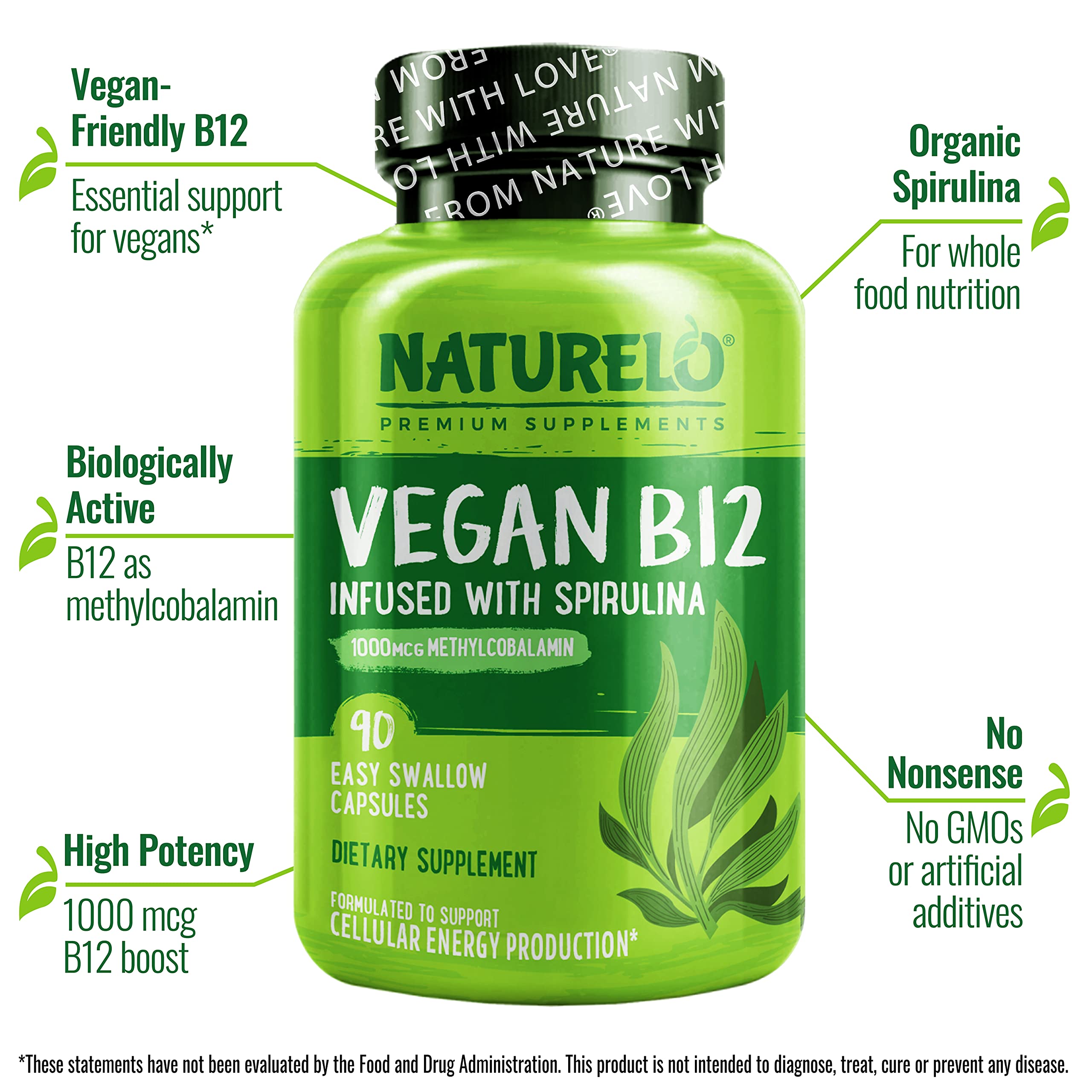 Foto 5 pulgar | Suplemento Naturelo Vegan B12 Metilb12 1000 Mcg 180 Cápsulas - Venta Internacional.