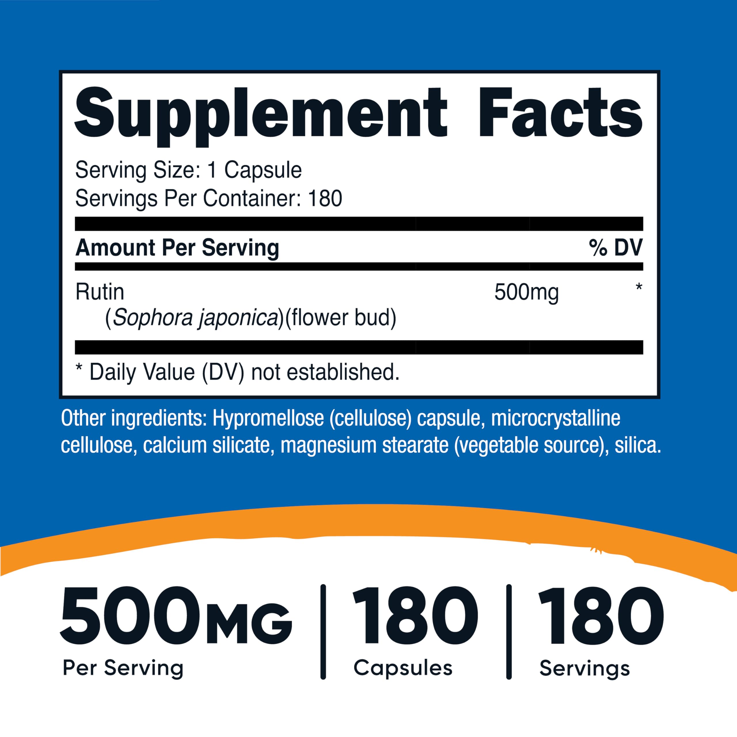 Foto 3 pulgar | Suplemento Nutricost Rutin 500 Mg 180 Cápsulas Sin Gluten - Venta Internacional.