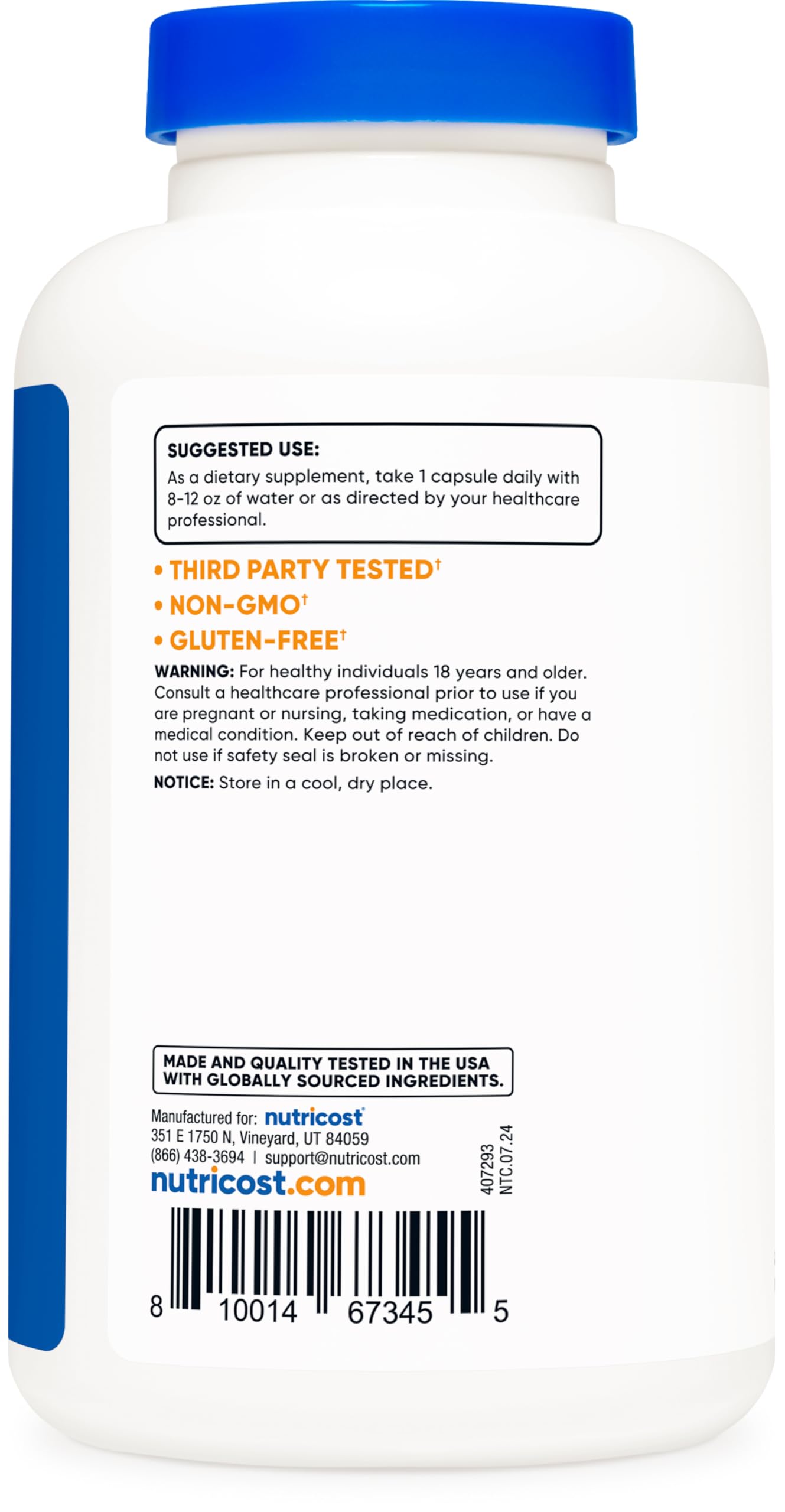 Foto 5 pulgar | Suplemento Nutricost Rutin 500 Mg 180 Cápsulas Sin Gluten - Venta Internacional.