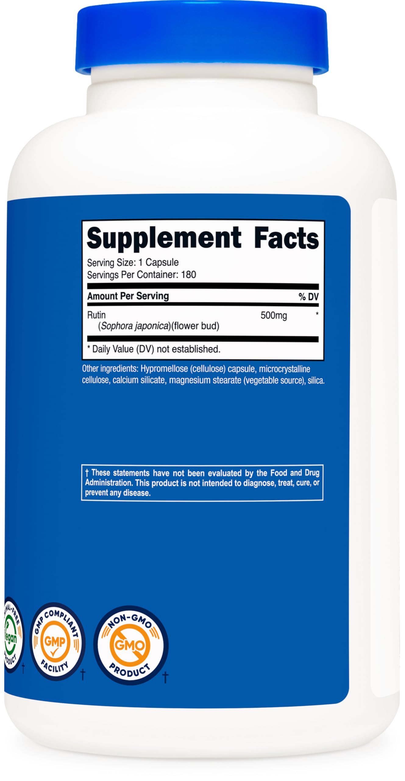 Foto 6 pulgar | Suplemento Nutricost Rutin 500 Mg 180 Cápsulas Sin Gluten - Venta Internacional.