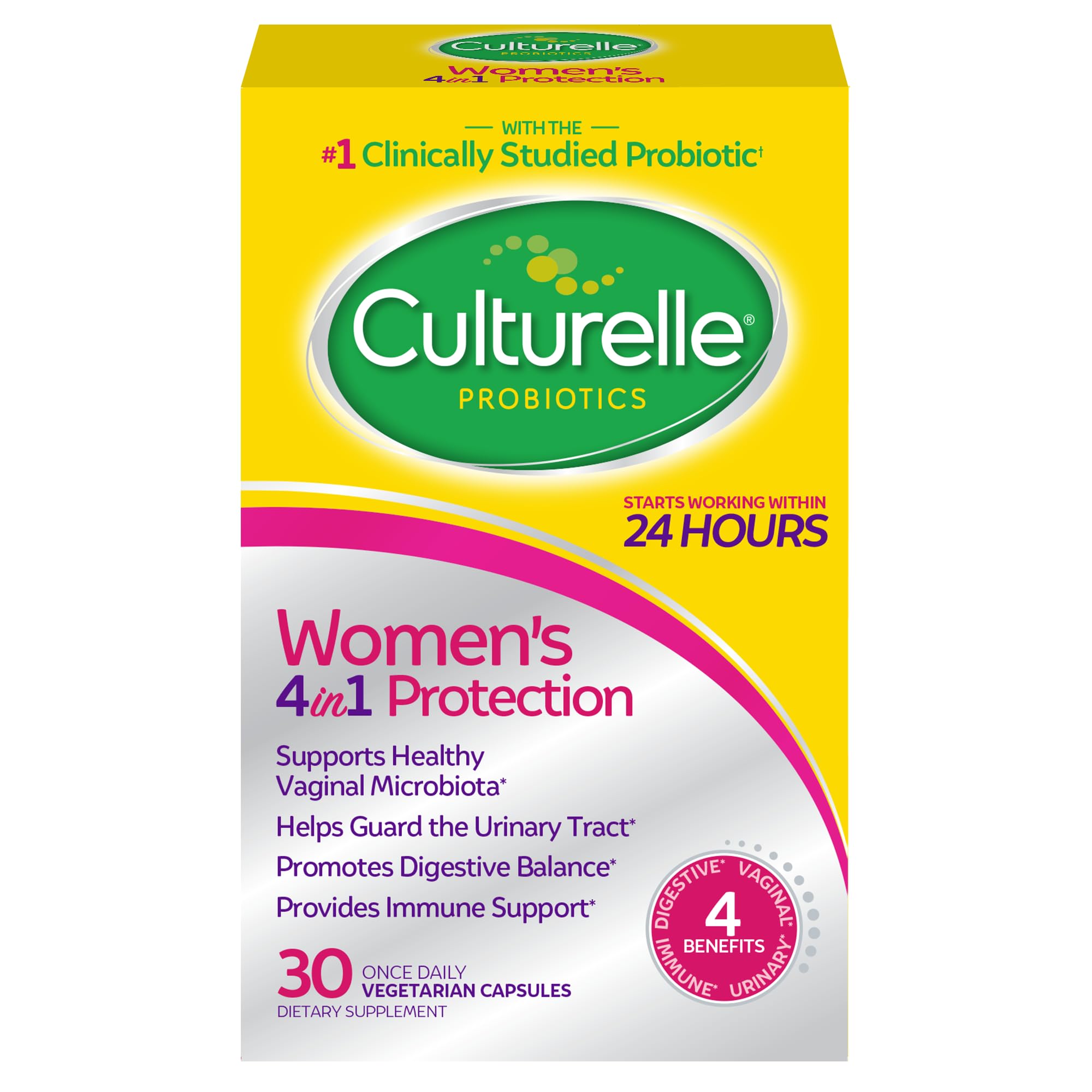 Suplementos Culturelle Probiótico Diario 4 en 1 para Mujer 30 Cápsulas - Venta Internacional