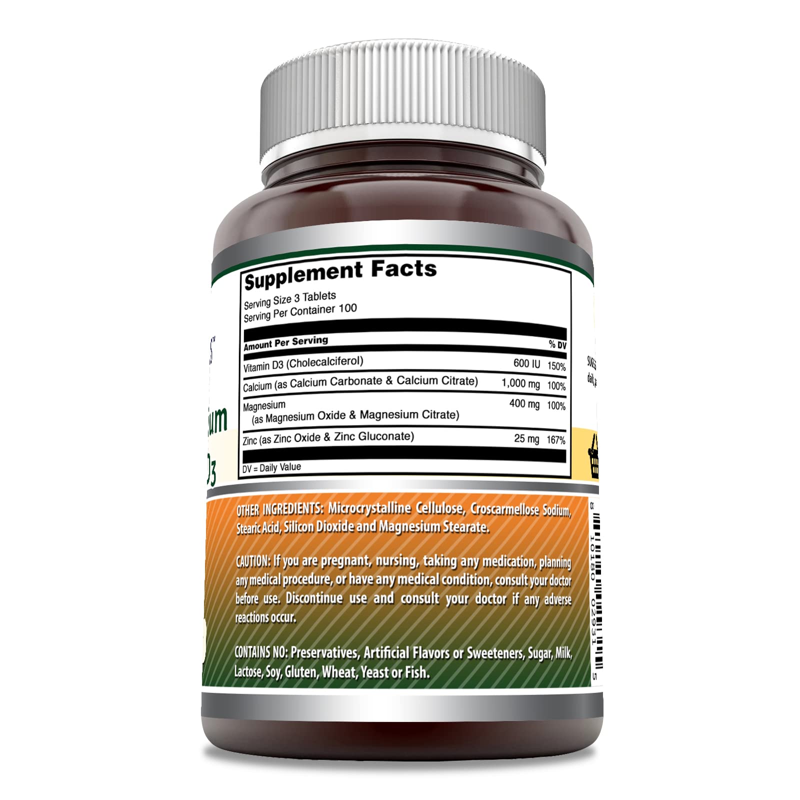 Foto 3 pulgar | Supplement Amazing Formulas Calcio Magnesio Zinc D3 300 Comprimidos - Venta Internacional.