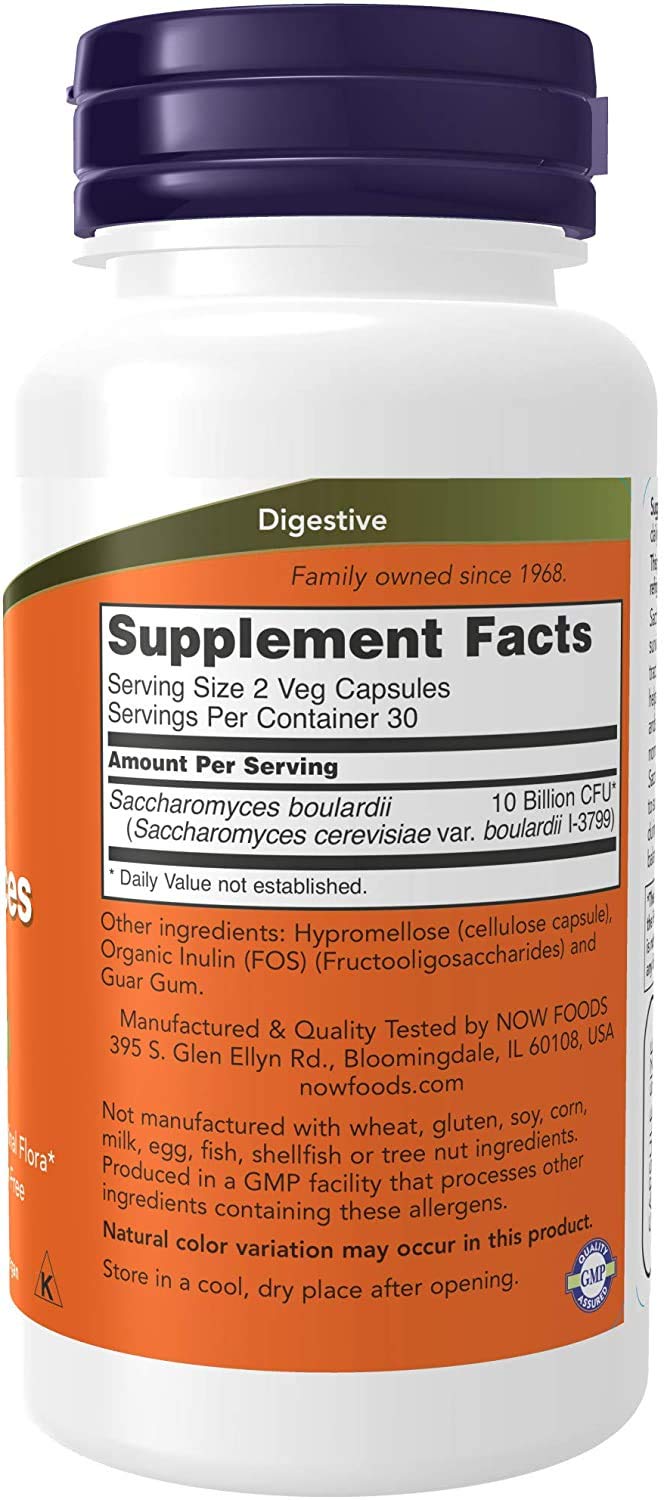 Foto 3 pulgar | Suplemento Now Foods Saccharomyces Boulardii, 120 Cápsulas Vegetarianas - Venta Internacional.