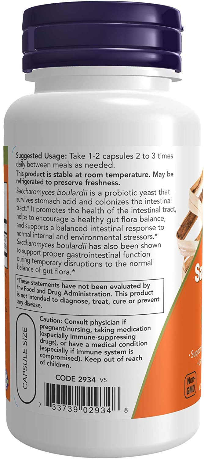 Foto 4 pulgar | Suplemento Now Foods Saccharomyces Boulardii, 120 Cápsulas Vegetarianas - Venta Internacional.