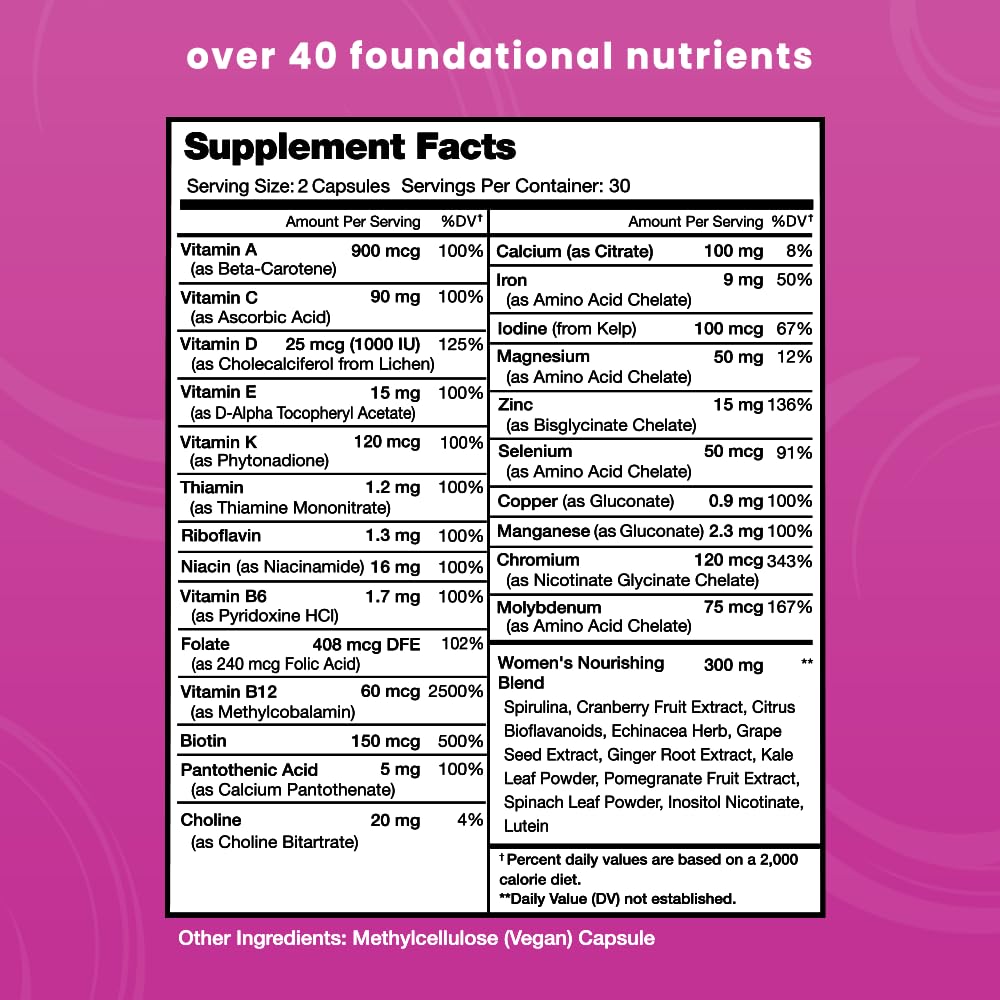 Foto 3 pulgar | Suplemento Multivitamínico Diario Para Mujeres Nutrachamps, Vegano - Venta Internacional.