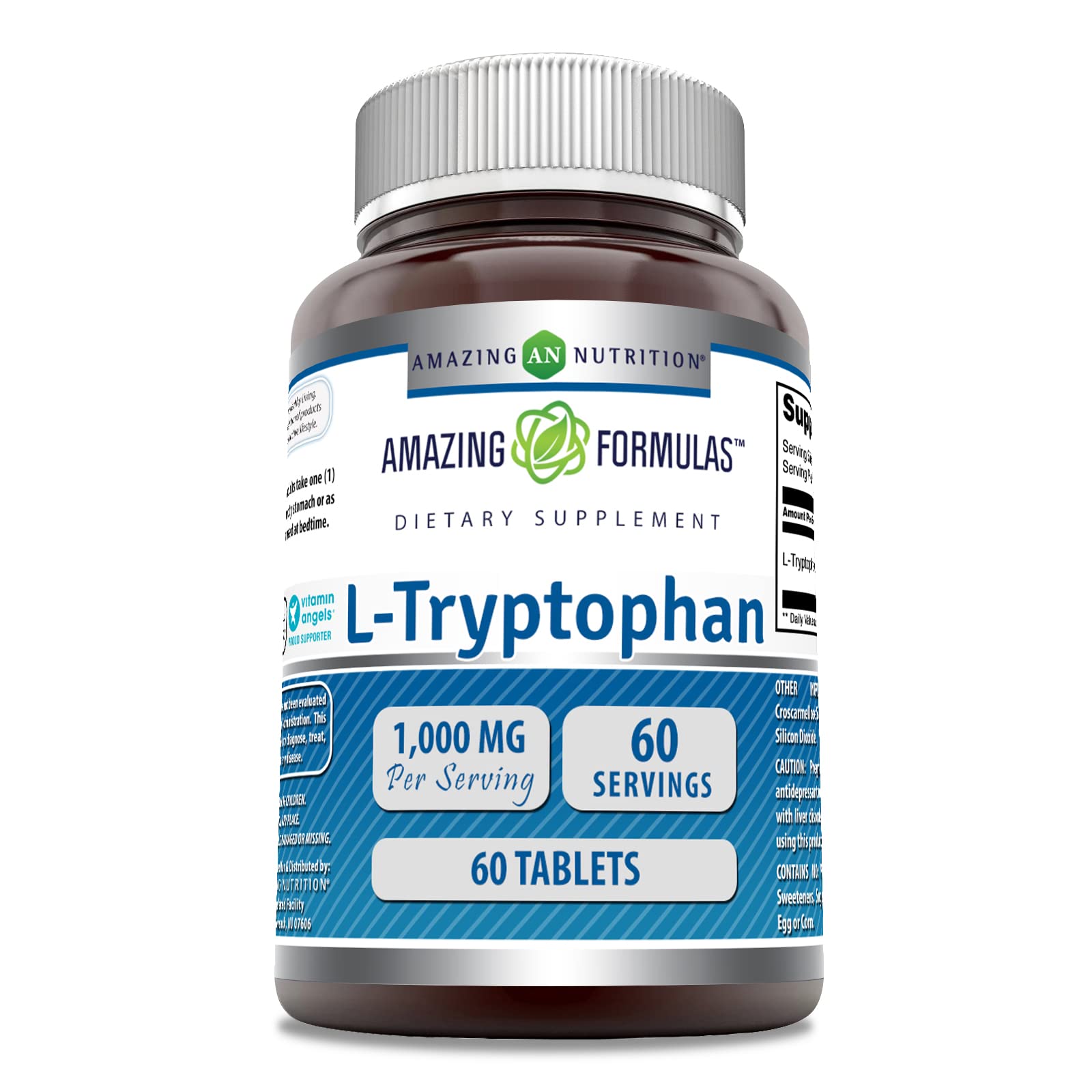 Foto 2 pulgar | Suplemento Amazing Formulas L-triptófano 1000 Mg 60 Comprimidos - Venta Internacional.
