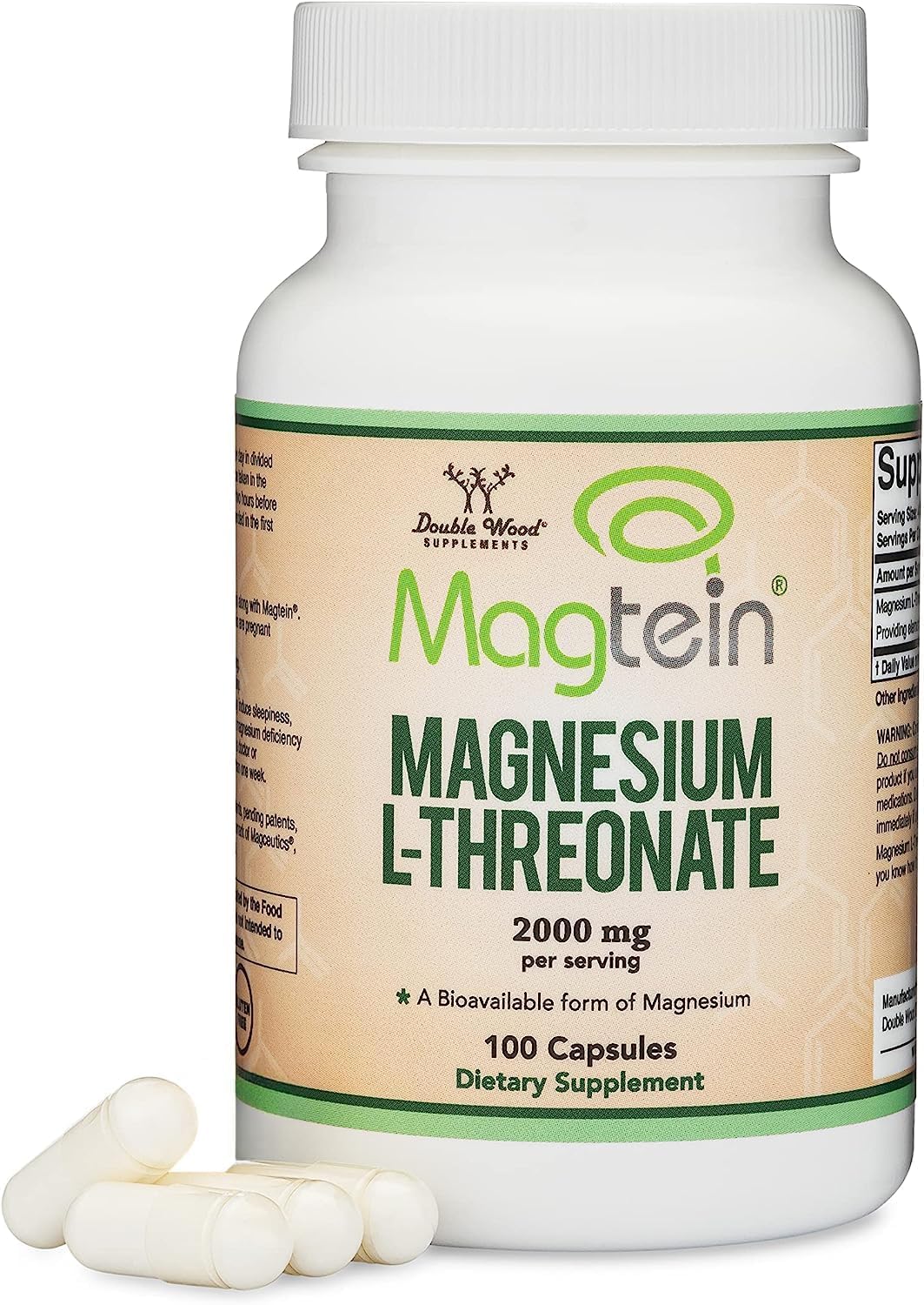 Foto 5 pulgar | Suplemento Double Wood L-treonato de Magnesio 2000 Mg 100 Cápsulas - Venta Internacional